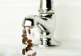 Change pouring out of faucet