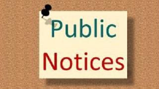 Public Notice Sign pinned to corkboard